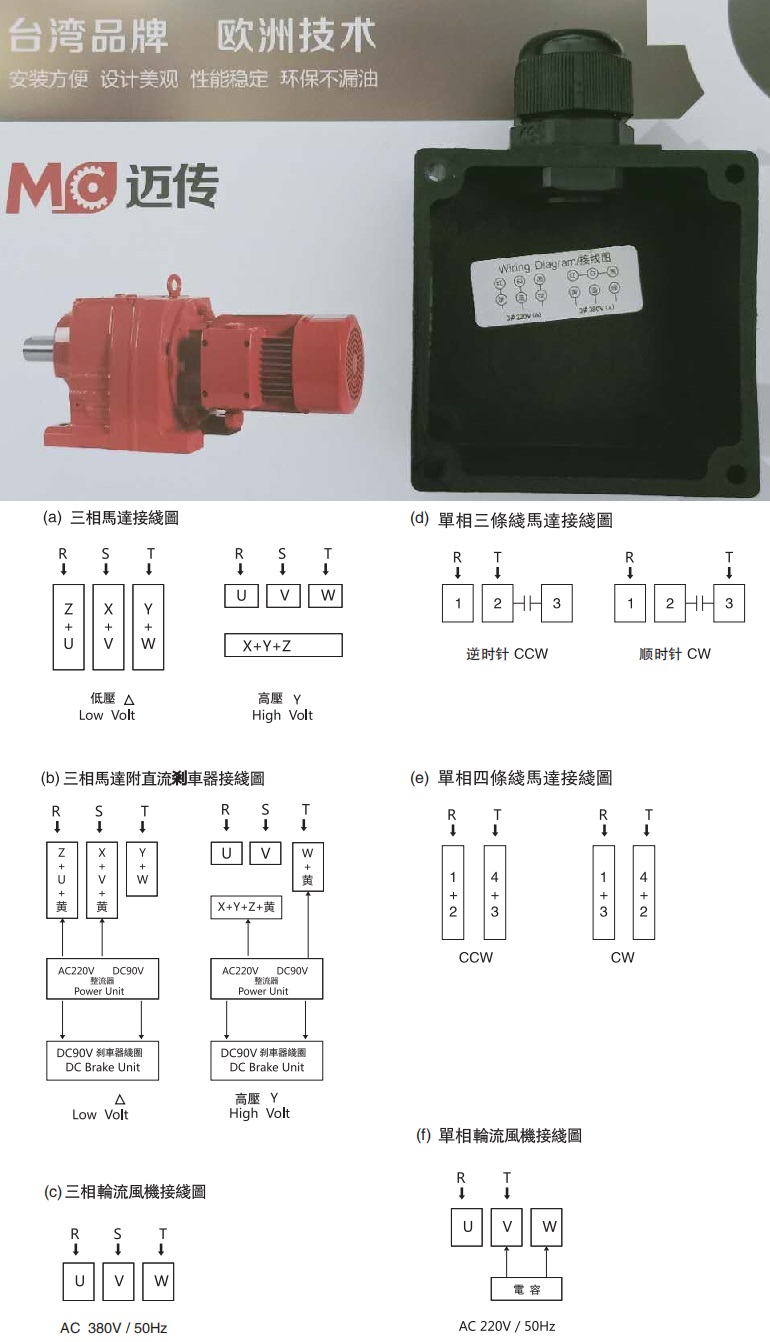 一張圖讓你了解齒輪減速電機(jī)接線方法