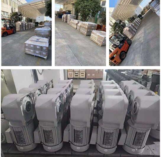 蘇州金總訂的一批200W直角減速電機(jī) 安排發(fā)貨